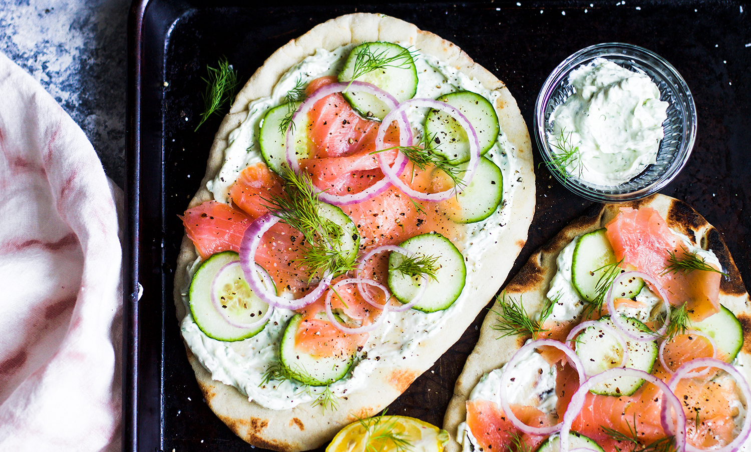 Easy Lox and Herbed Cream Cheese Naan Pizzas — My Diary of Us