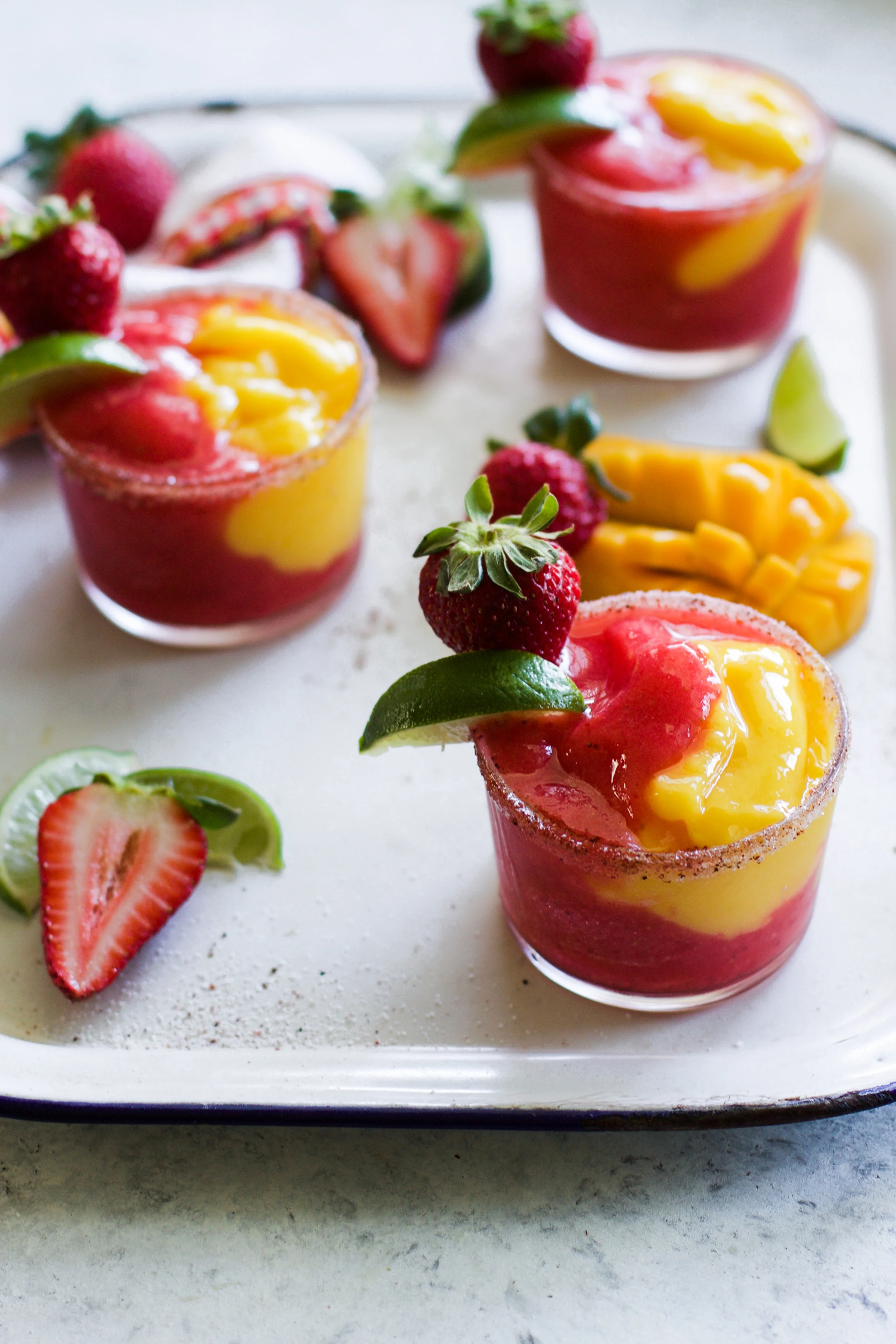 Frozen Strawberry Mango Margaritas With A Spiced Sugar Rim My Diary Of Us