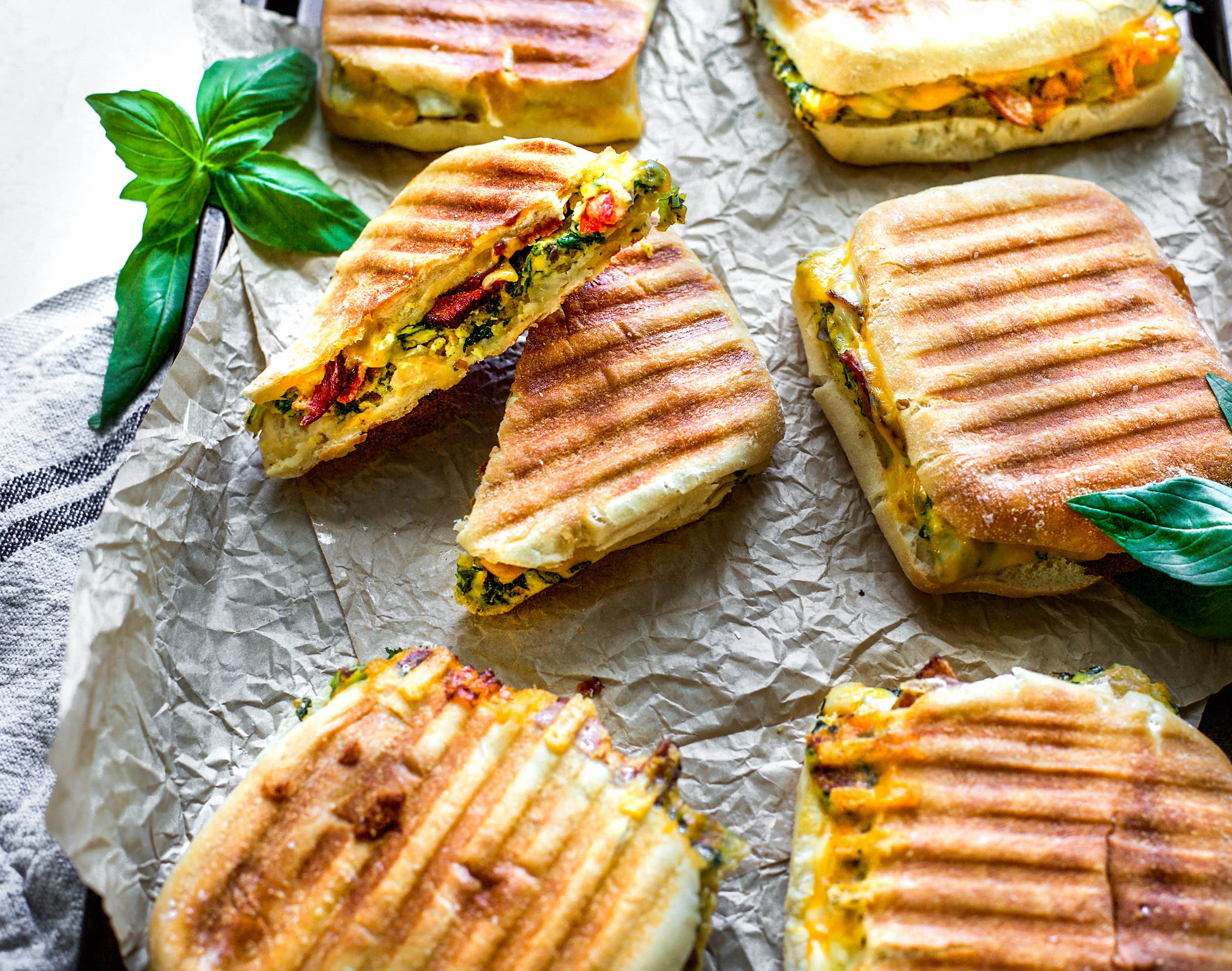 Veggie Loaded Egg and Bacon Breakfast Paninis — My Diary of Us