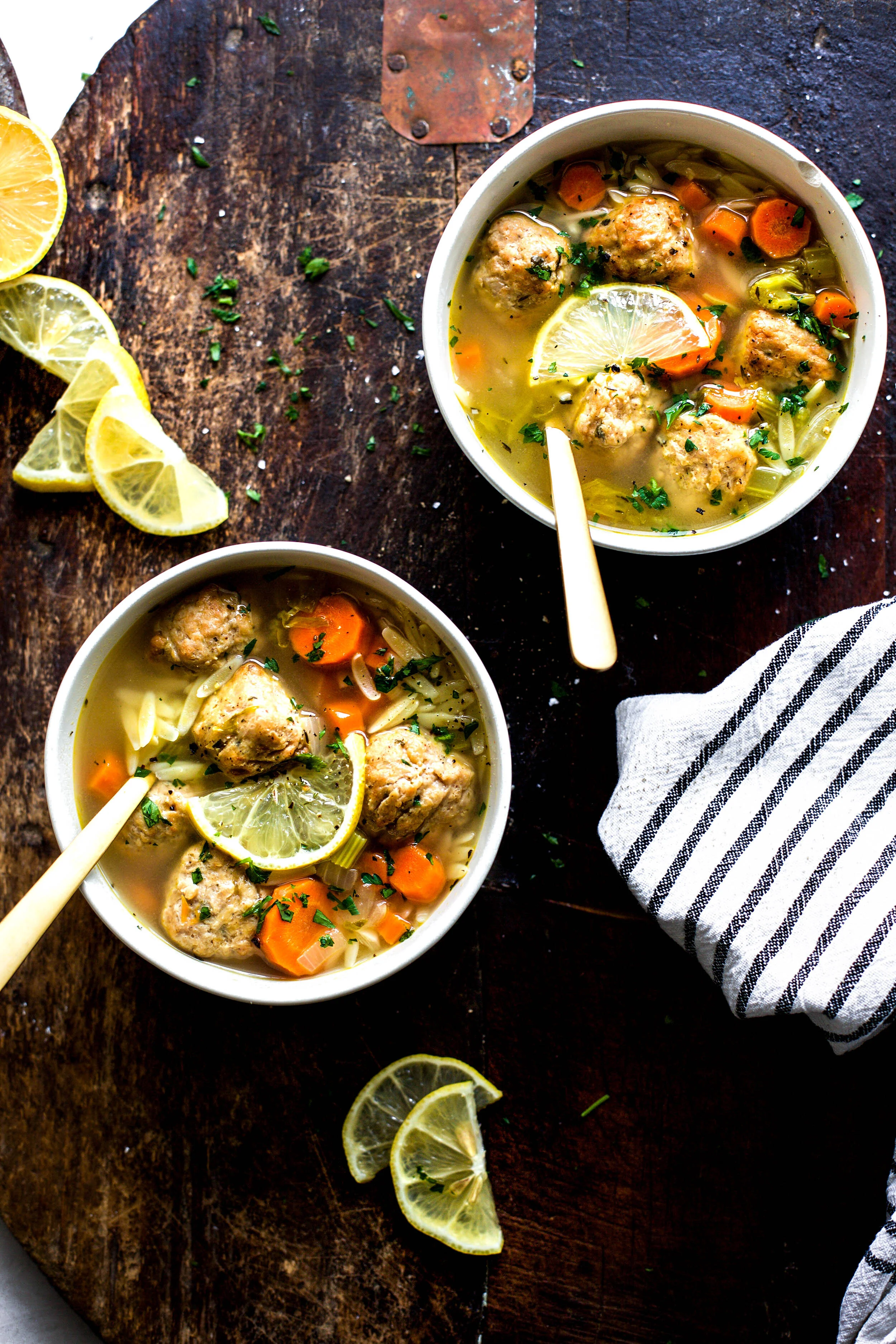 Lemon Chicken Meatball and Orzo Soup — My Diary of Us