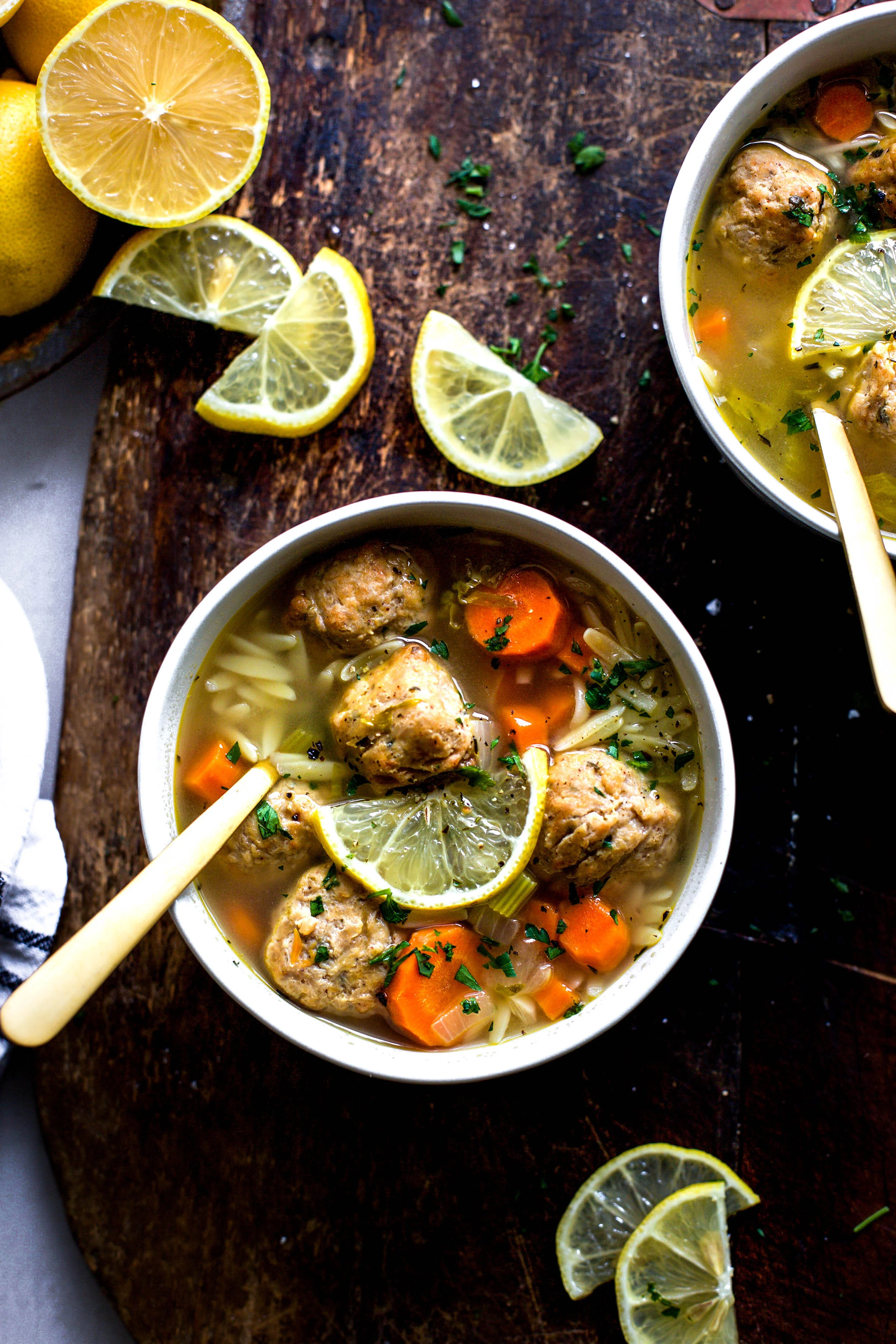 Lemon Chicken Meatball and Orzo Soup — My Diary of Us
