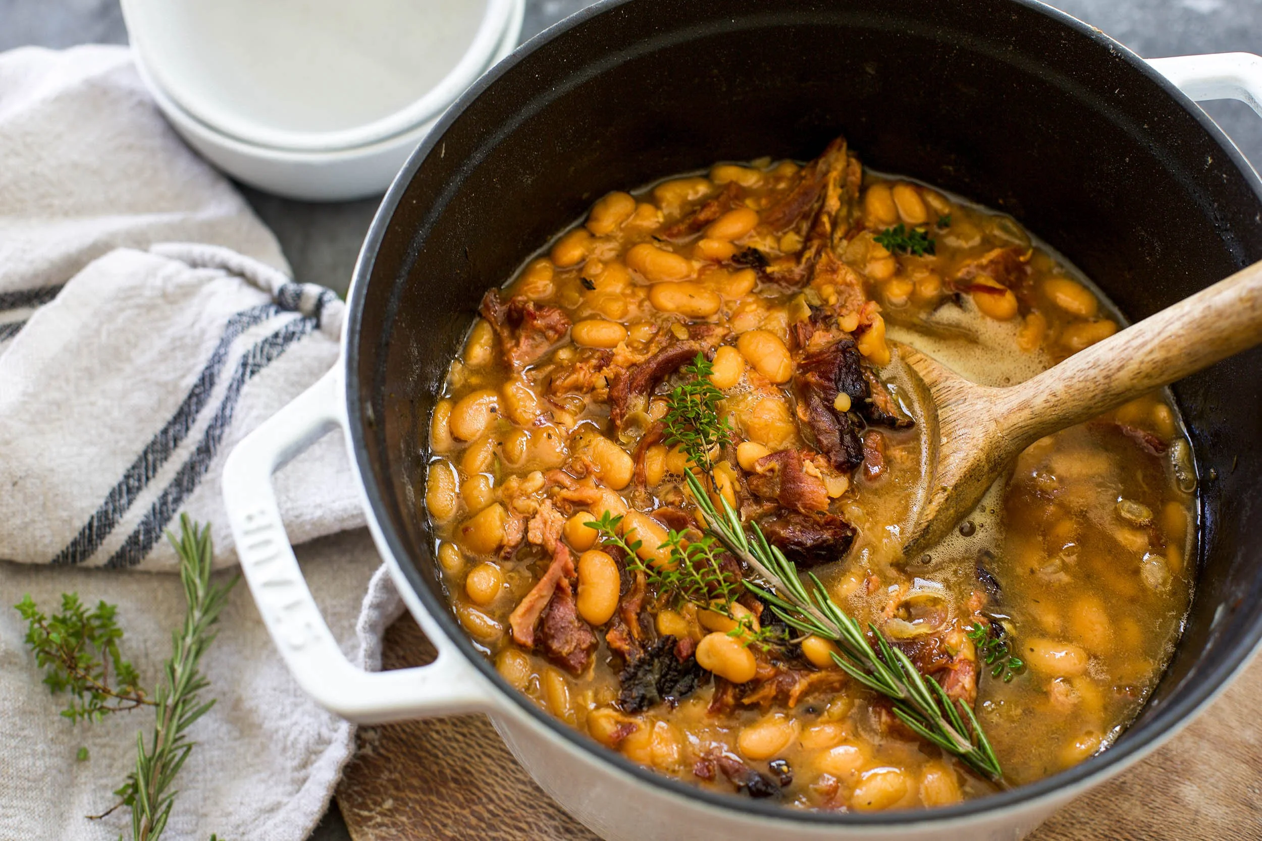 White Beans and Ham (Slow Cooker Recipe) - Little Spoon Farm