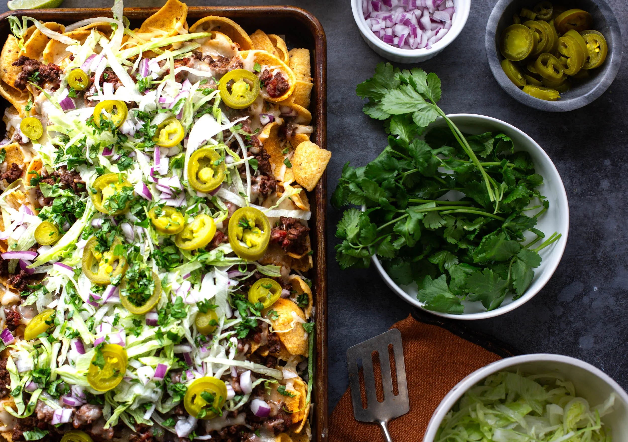 Sheet pan walking tacos ready for game day or any night of the week.