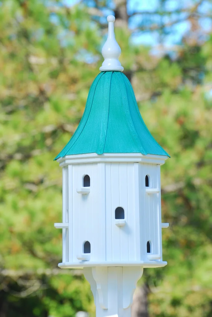 16" Vinyl Birdhouse with Copper Top —Vinyl/Copper Top Birdfeeders and