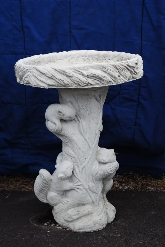 3 Squirrel Birdbath