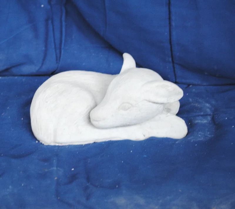 Small curled laying deer