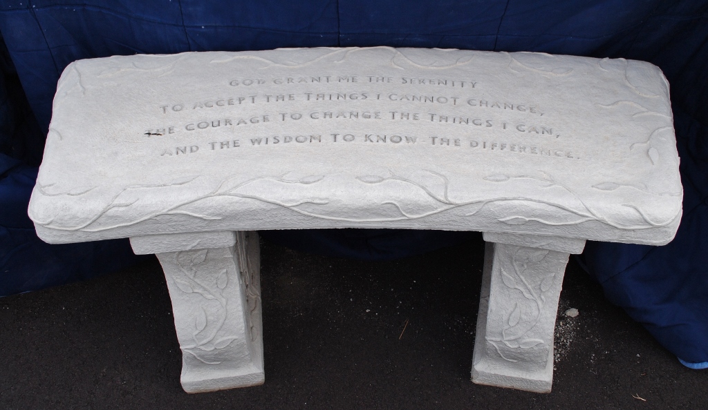 Serenity Prayer Bench