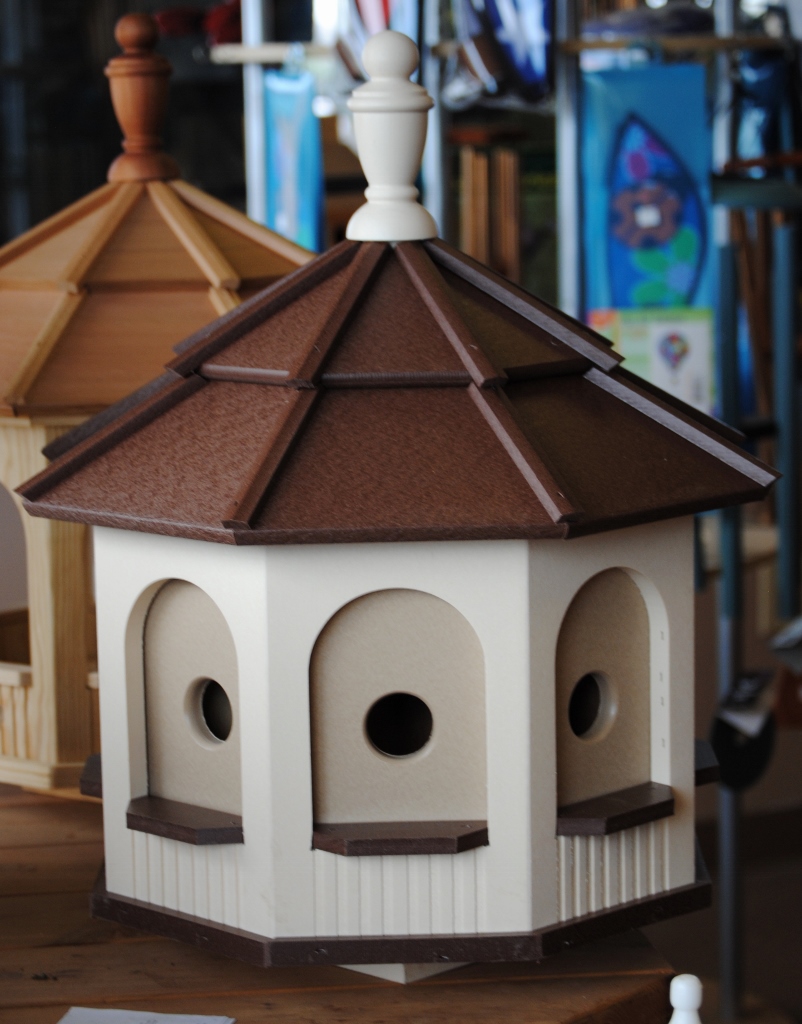 Birdhouse Large Gazebo Poly Amish Homemade Handcrafted Poly Ivory and cedar 