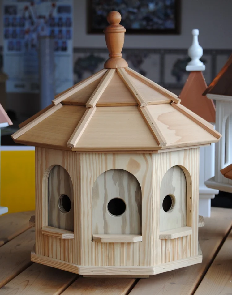 Large Wooden Octagon Bird House Wooden Birdhouses And Birdfeeders