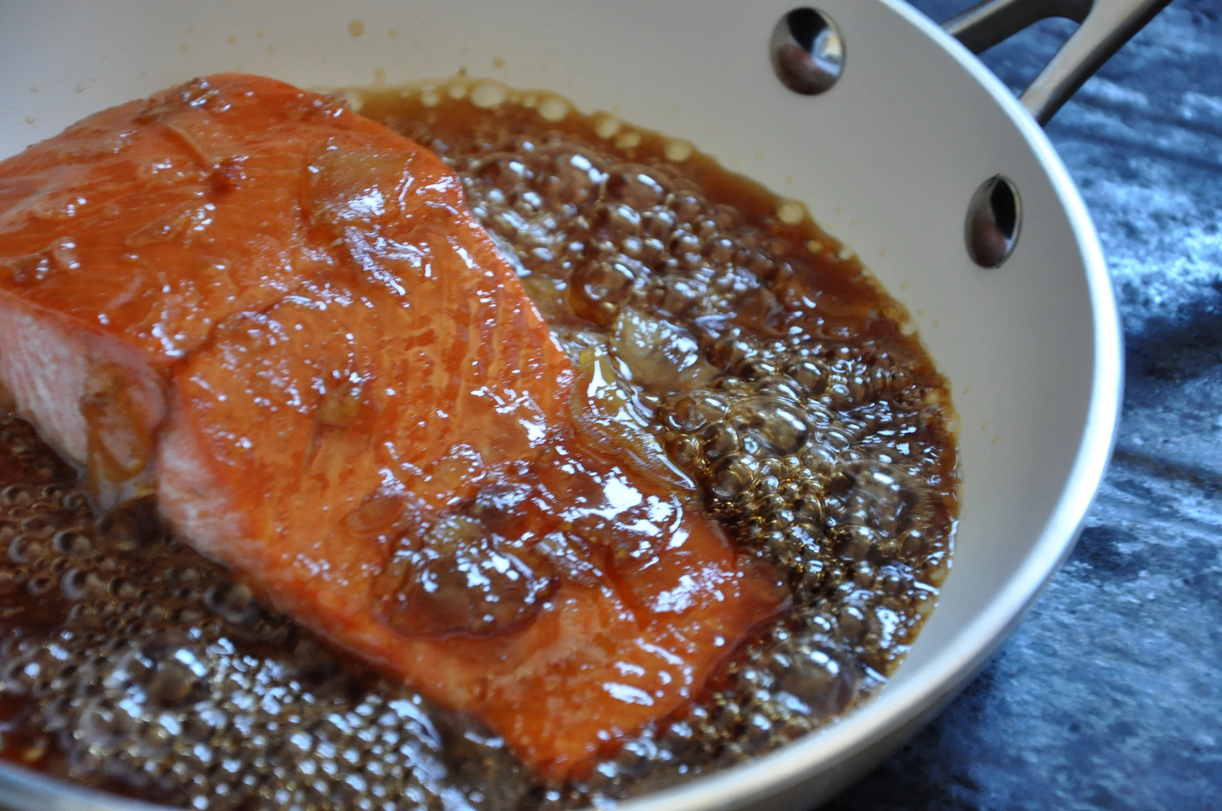 In the Polished Brands test kitchen and photo studio, we mess with everyone's traditions — like cooking sockeye salmon in a Korean ginger marmalade. And it was good too.