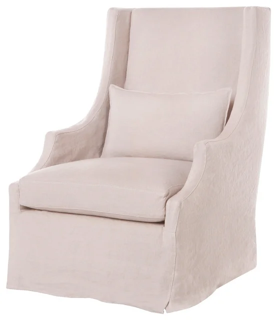 Amalia Pale Pink Slip Cover Arm Chair