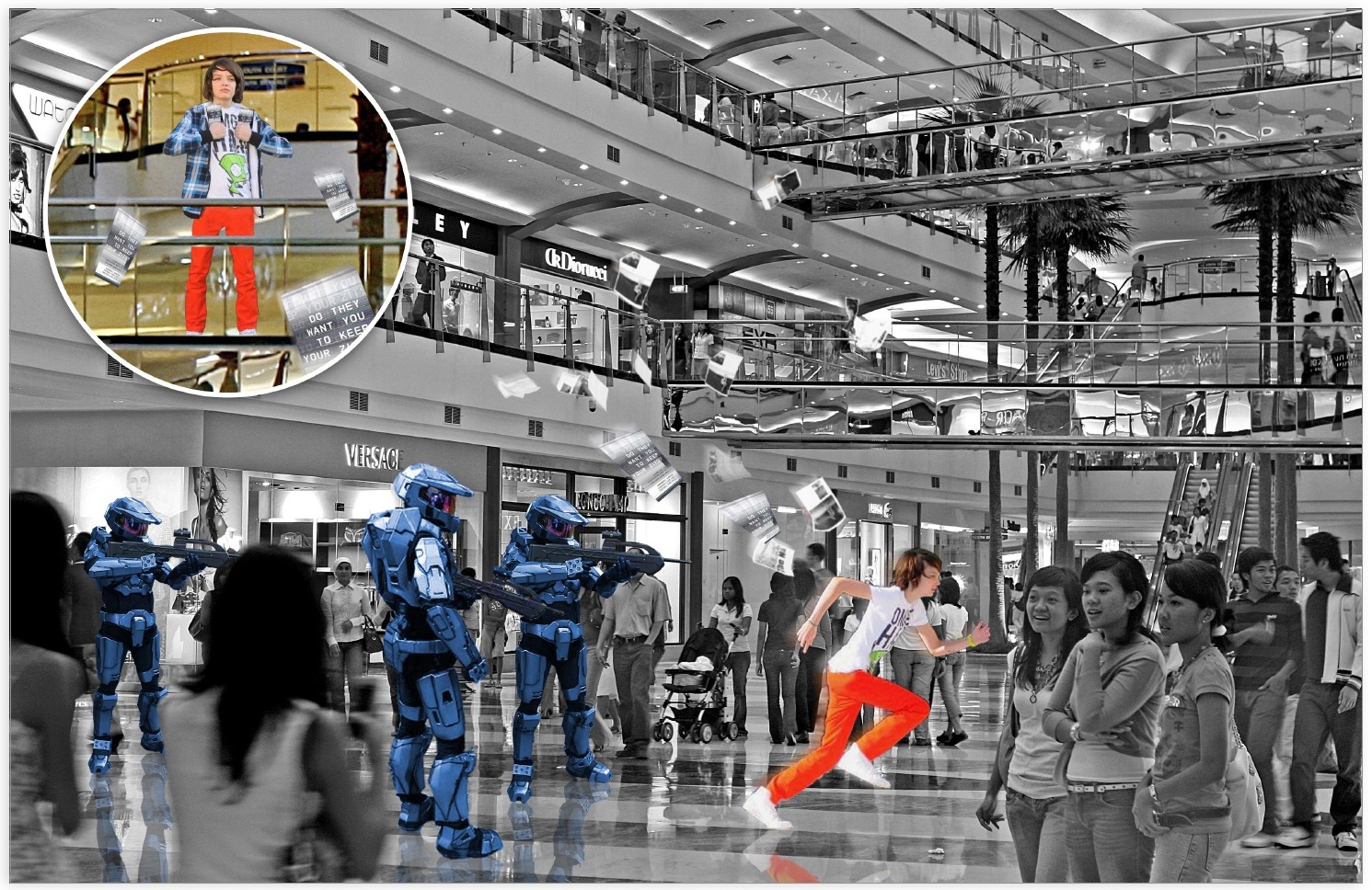  &nbsp;     Live events: teens distributing pamphlets are chased through public spaces by stormtroopers.    