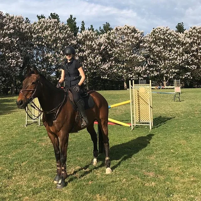 Nipper and Sunday at the new digs 
#horse #jumping