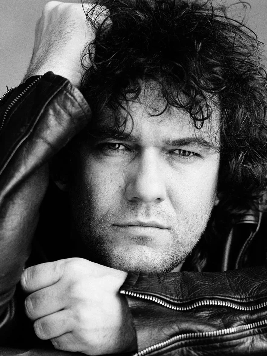 Jimmy Barnes headshot black and white