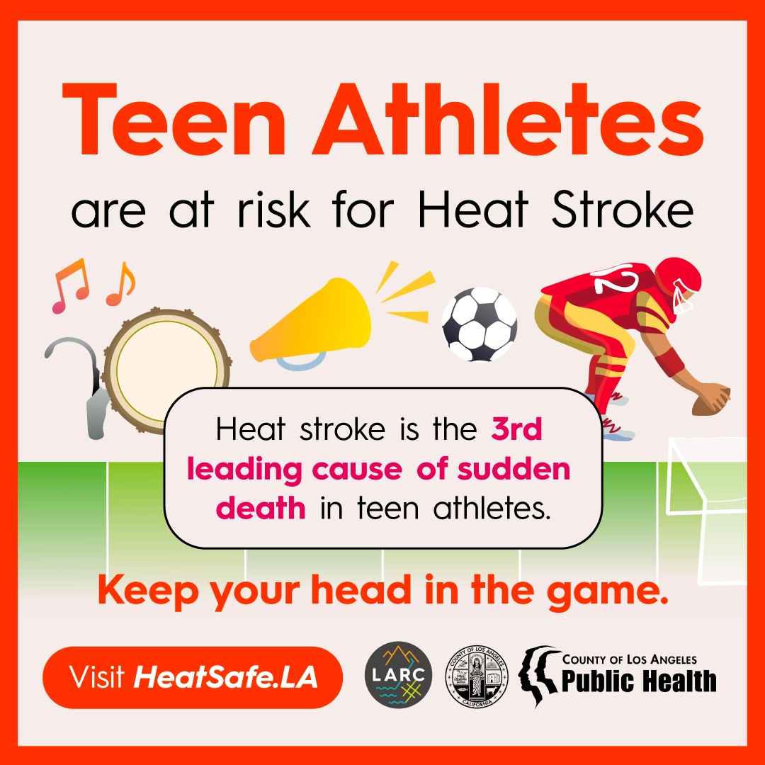 Teen Athletes are at risk for heat stroke. Keep your head in the game. Heat stroke is the 3rd-most common cause of sudden death among high school athletes.
