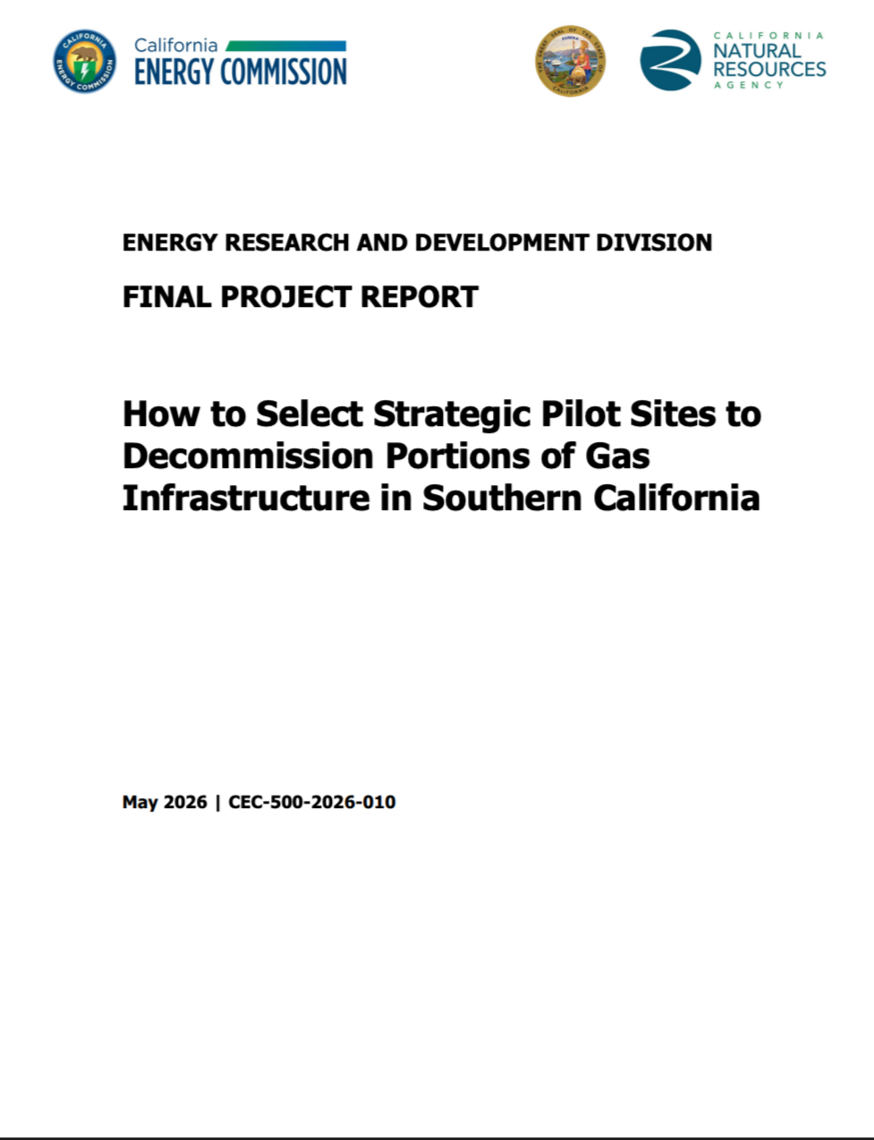 Strategic Pathways and Analytics for Tactical Decommissioning of Portions of Natural Gas Infrastructure in Southern California