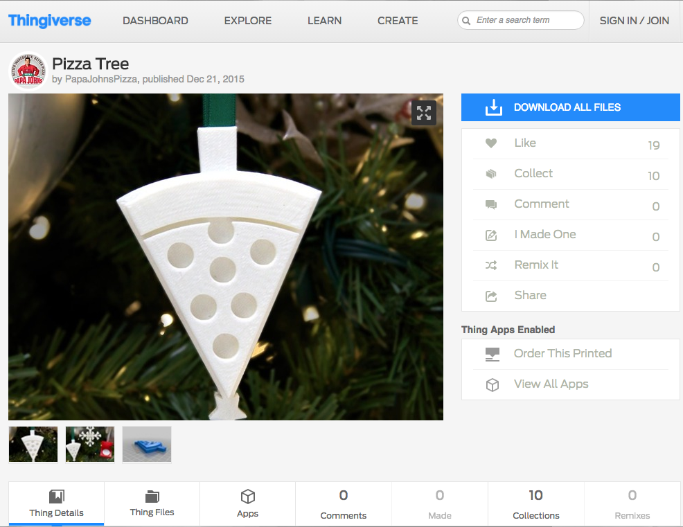 3D-PRINTED PIZZA ORNAMENTS - THINGIVERSE