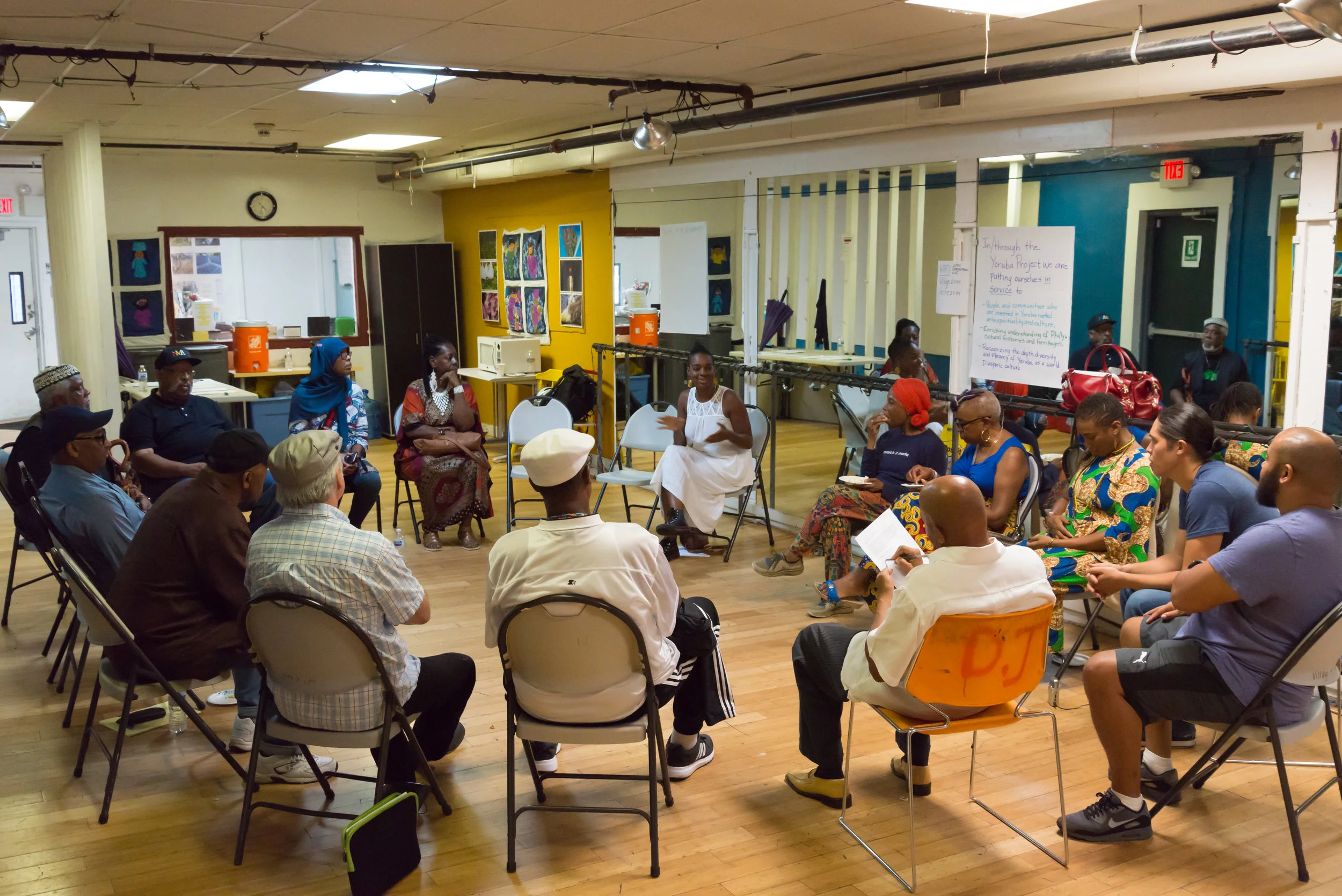 Story Circle underway at the Village of Arts and Humanities. Photo: Kat Kendon.