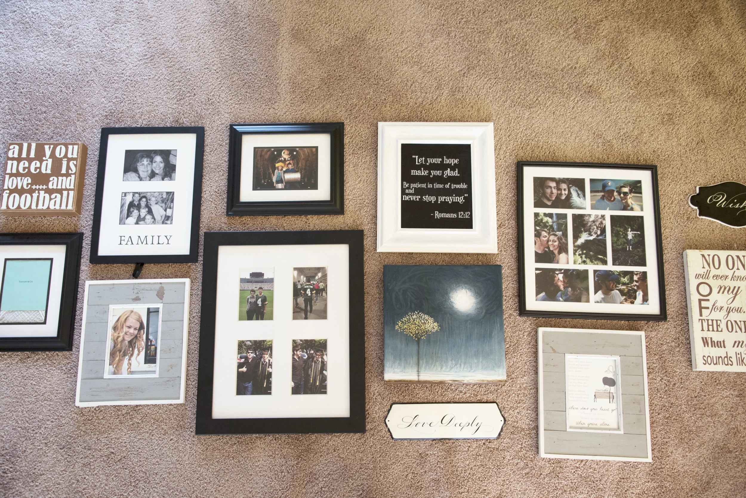 Here's the layout I created for the wall. 
