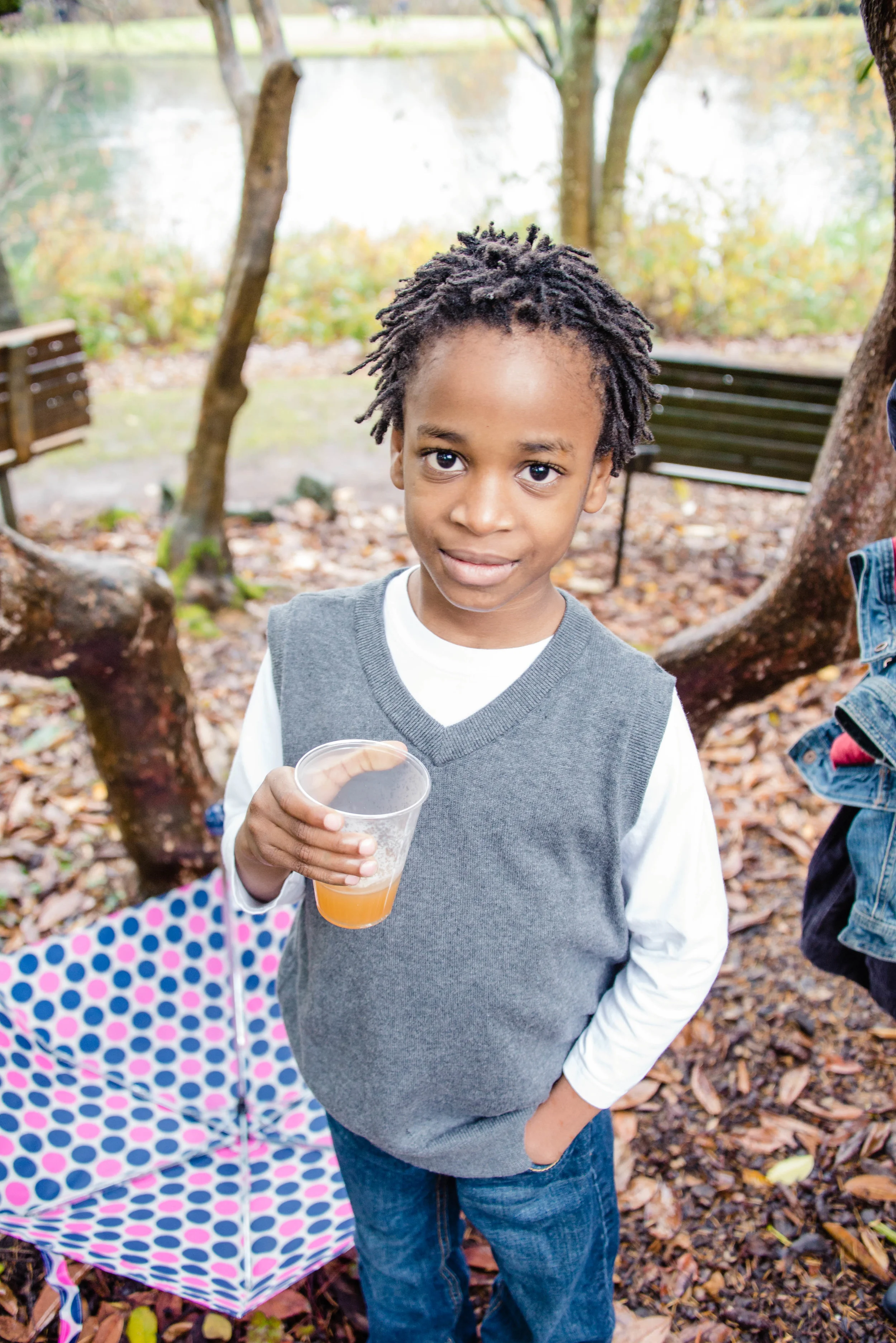 No Fall/Winter Photo Session is complete without hot apple cider. He loved it!