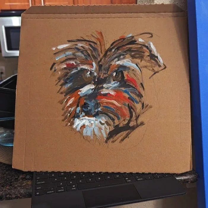 Pizza box pup Eddie