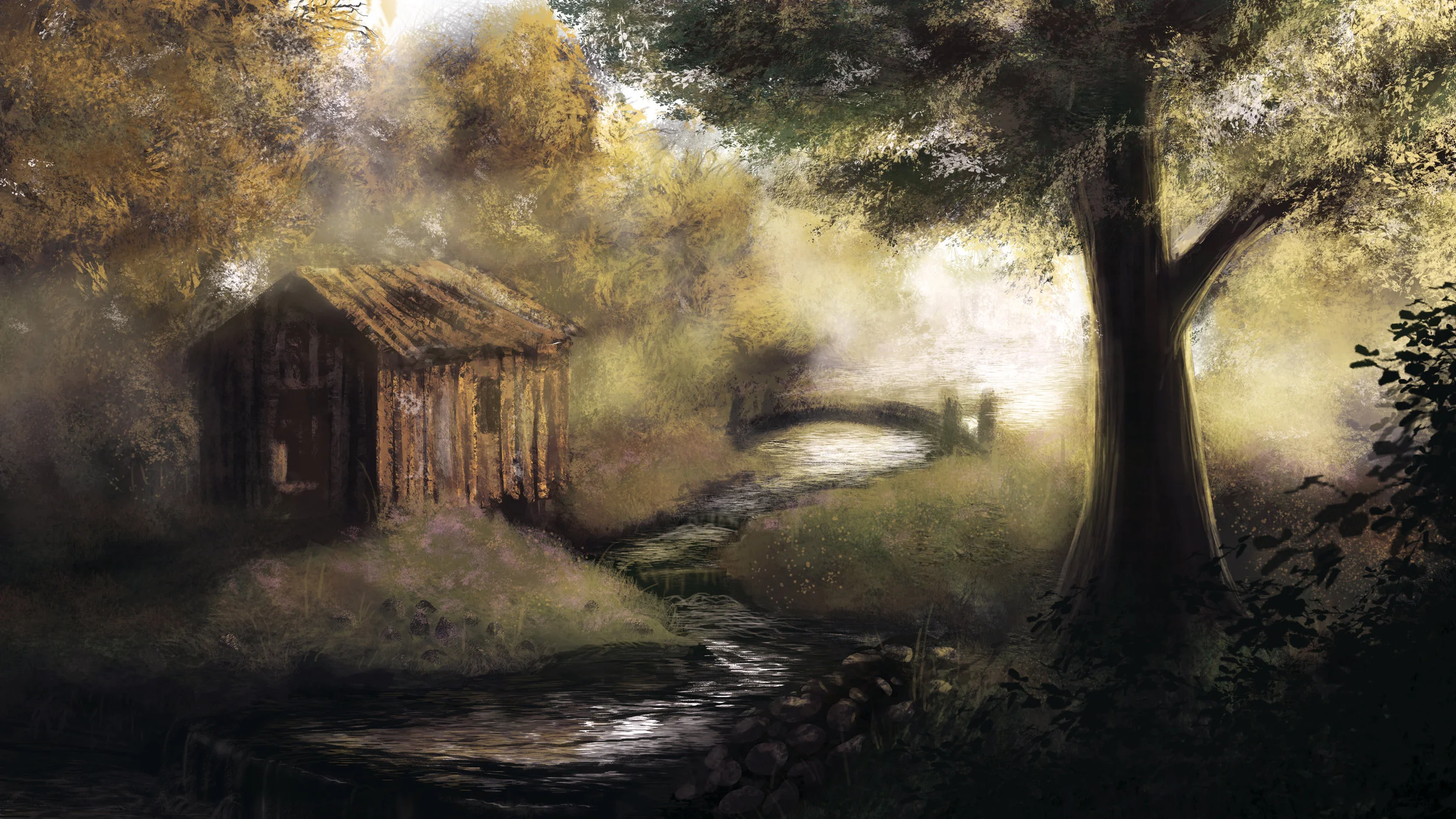 Forest Stream Speed Paint