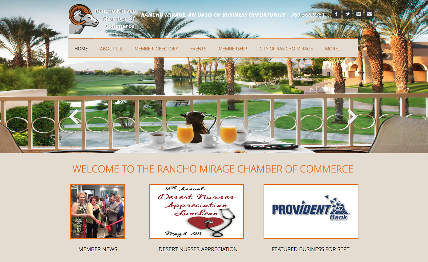 Website Design For Rancho Mirage Chamber