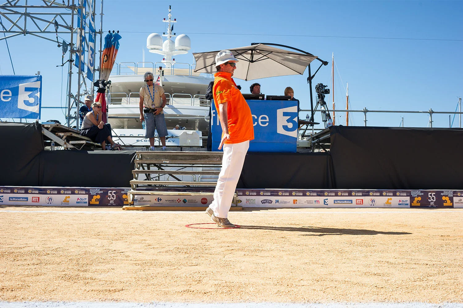 Aimé Courtois 55ème Mondial la Marseillaise à Pétanque. Sur le vieux port de Marseille, 2016. www.mondialapetanque.com