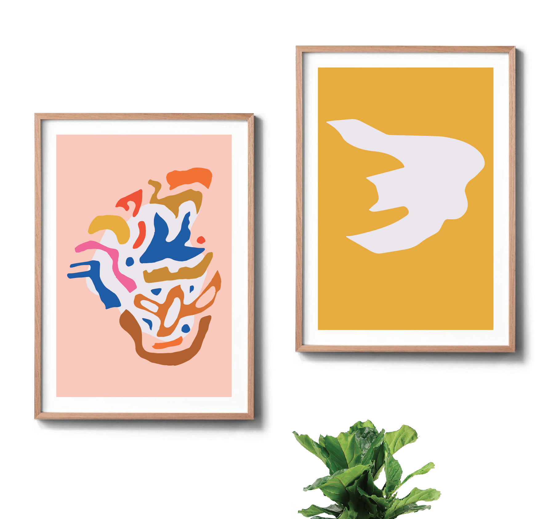 Set of 2 Art Prints - Tangerine Duo