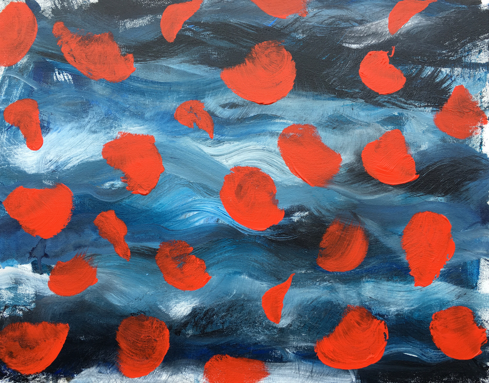 cherry waves 16 x 20 canvas