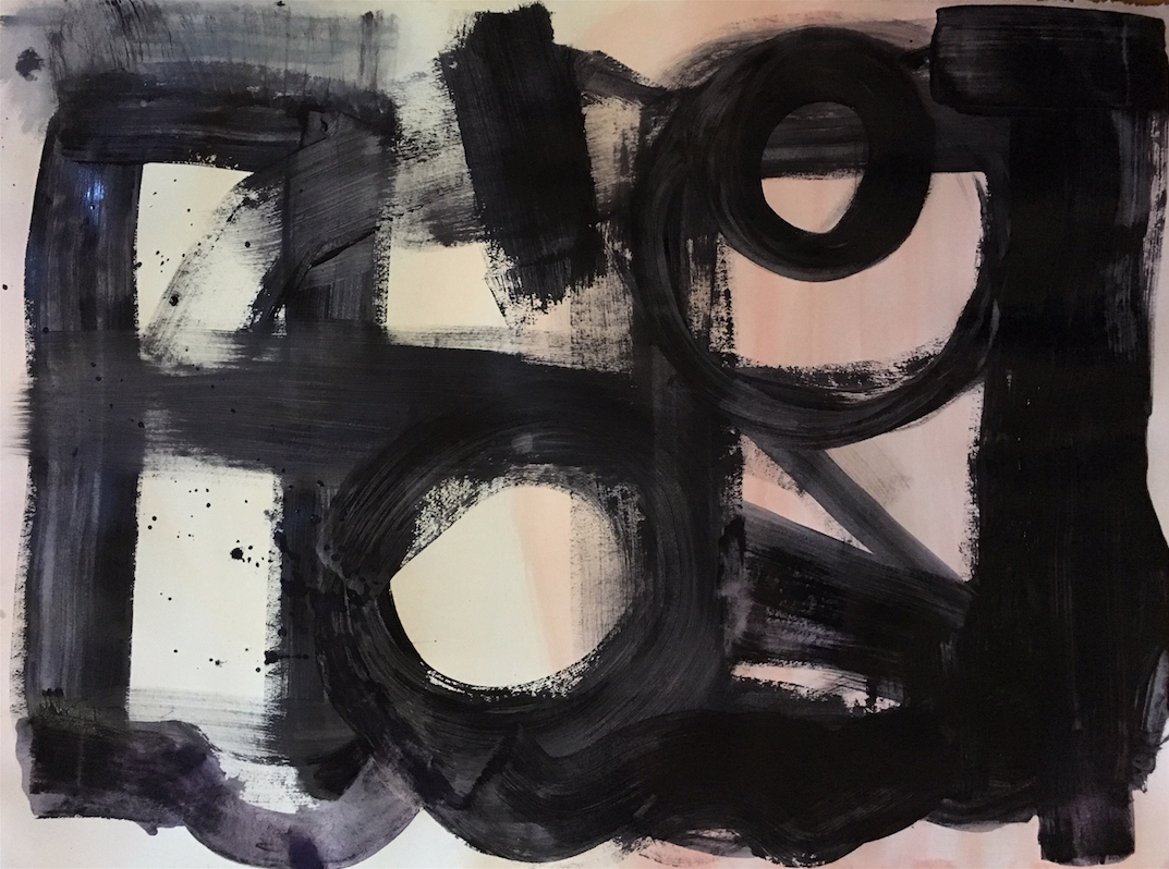 sci-fi western 22 x 30 acrylic and ink on watercolor paper