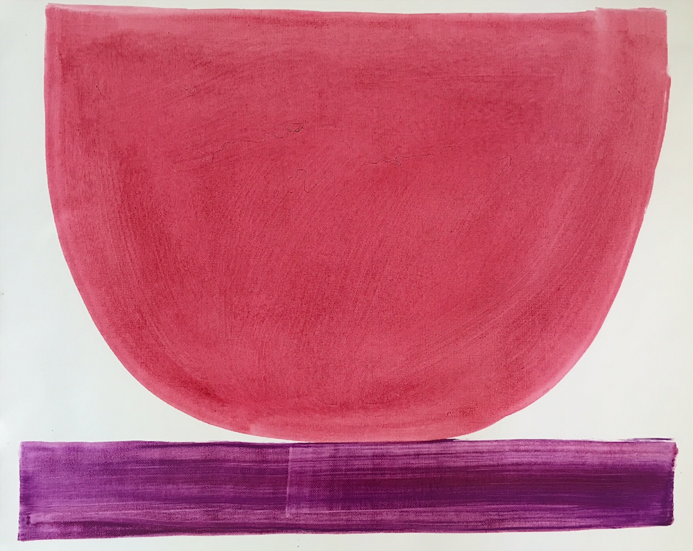 Raspberry Bowl 16 x 20 canvas paper