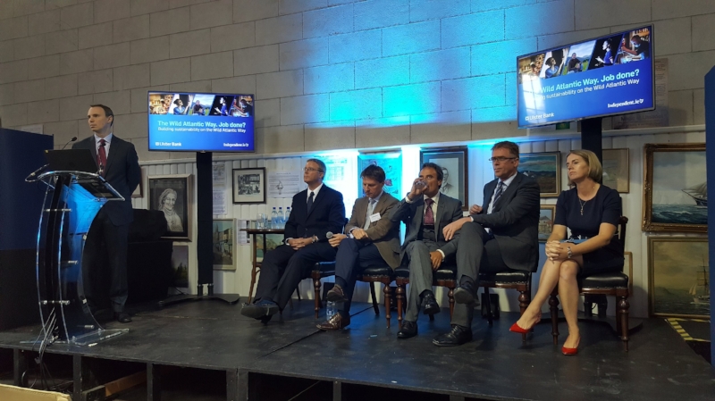 From right: Fiona Monaghan, Paul Keyes, David McGowan, John Brennan, Simon Barry and Colm Kelpie - Senior Business Correspondent Independent News & Media