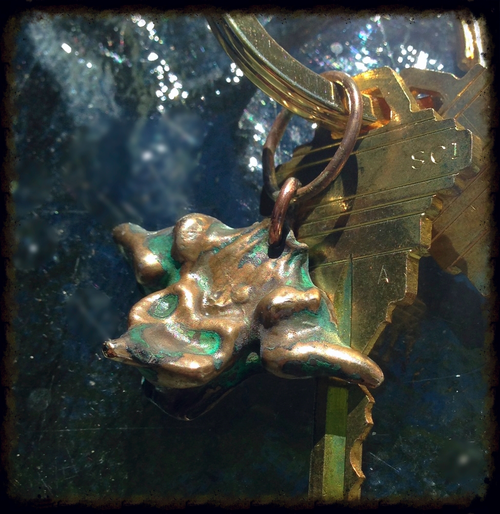 Bronze Devil's Head Key Ring