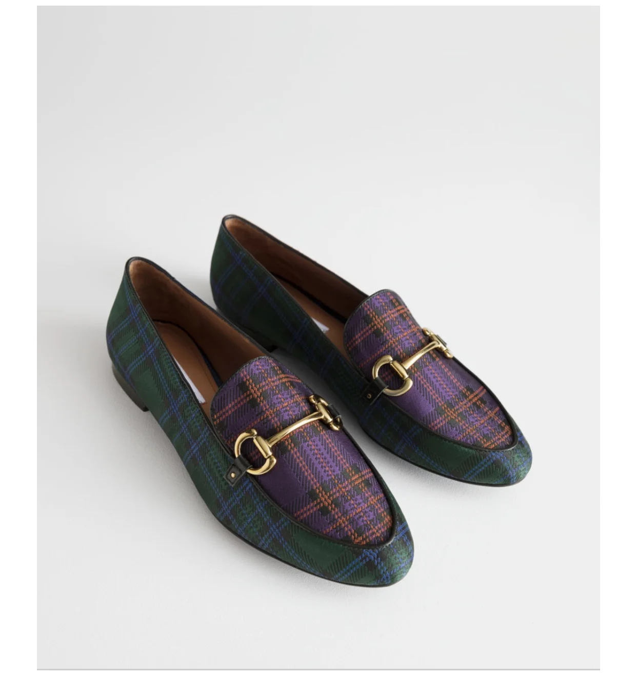 @otherstories, love these mix and match tartan check loafers (above)