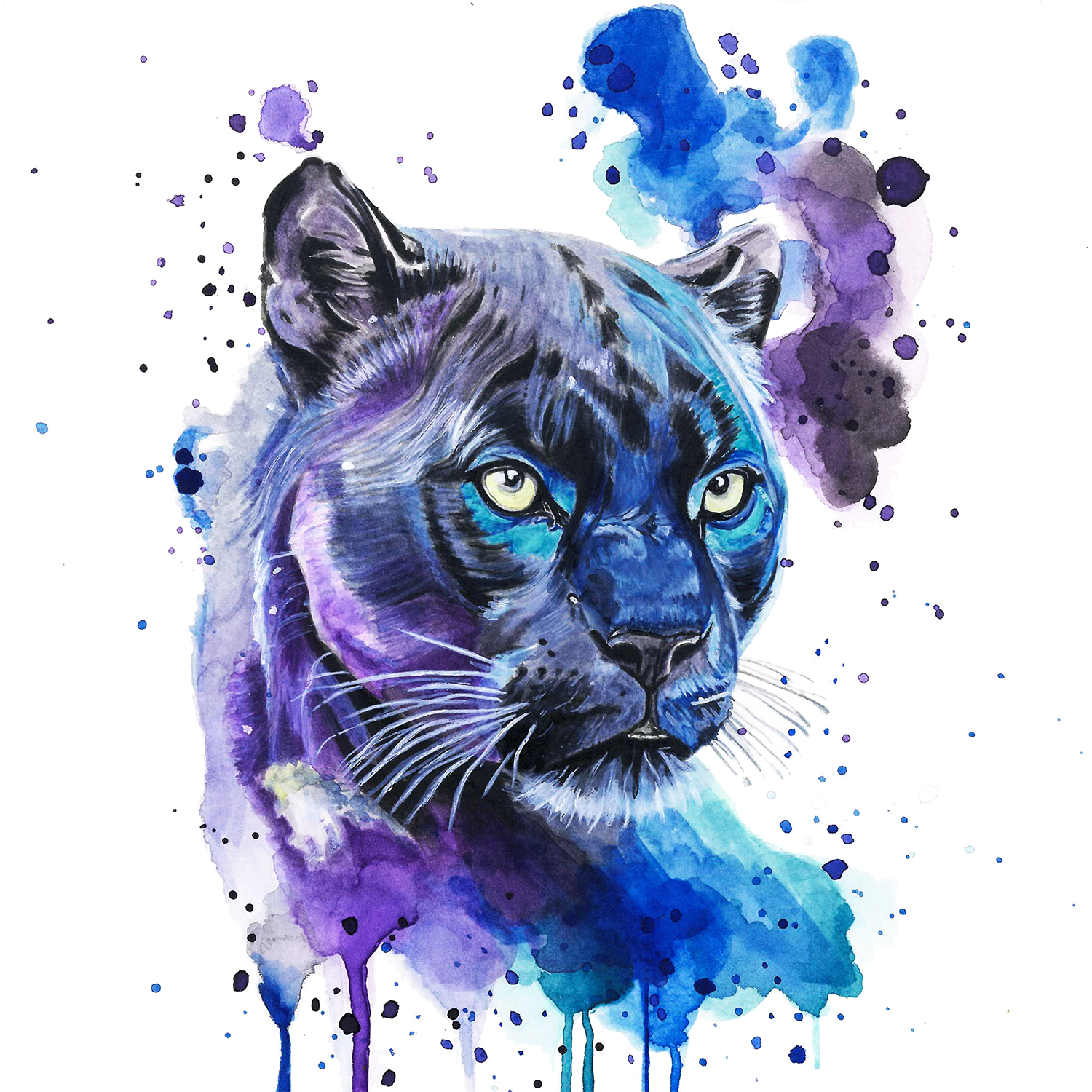 Jaguar Watercolour Painting
