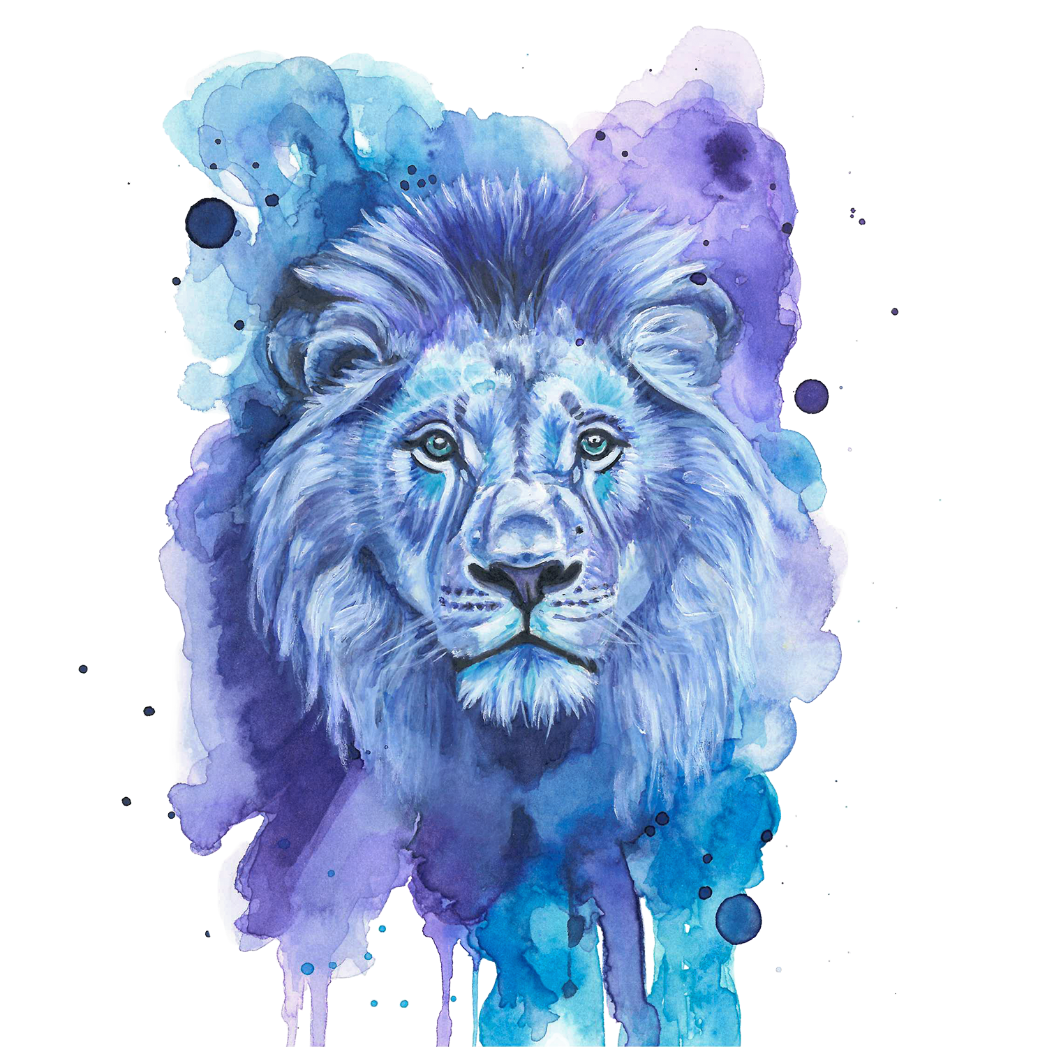 Lion Watercolour Painting