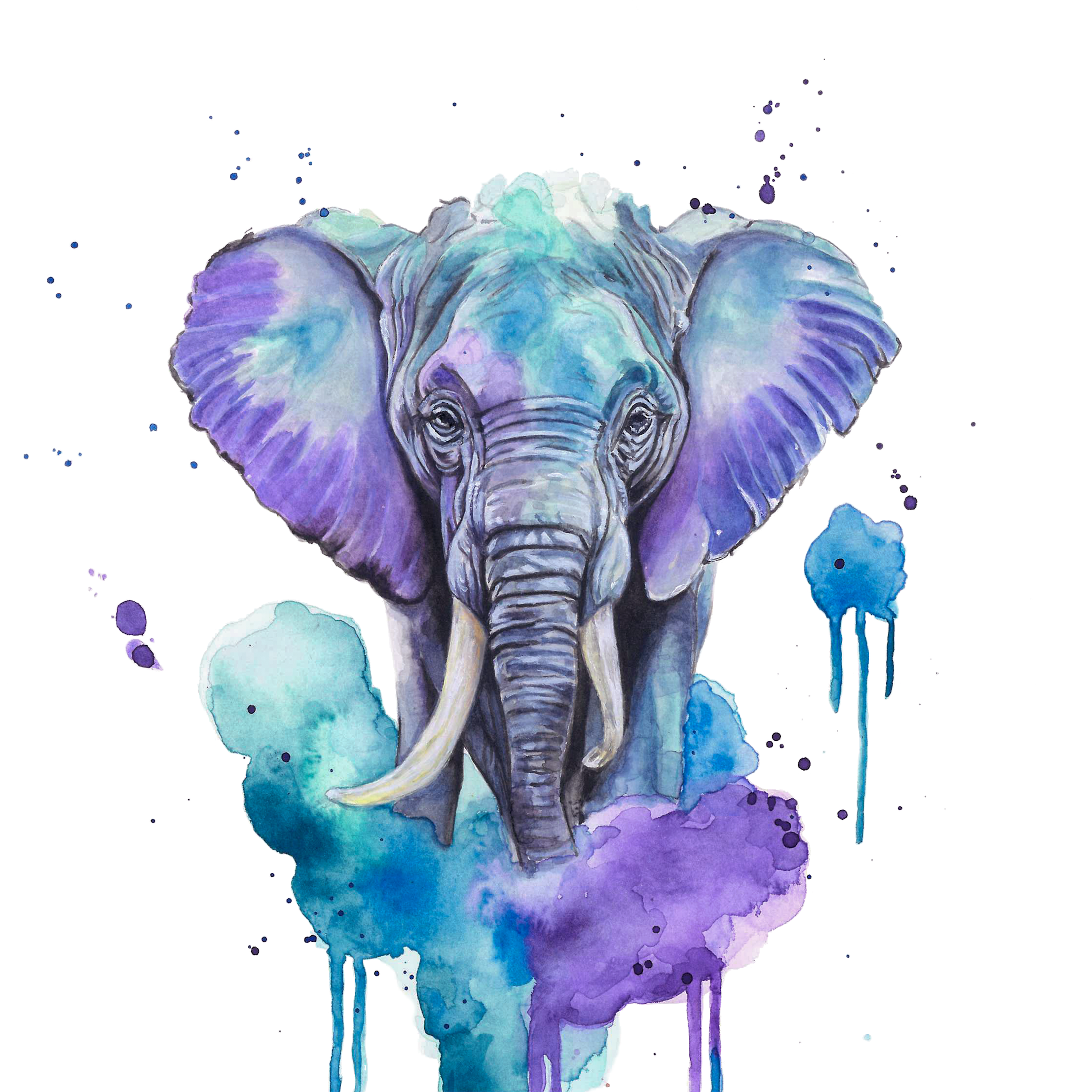 Elephant Watercolour Painting