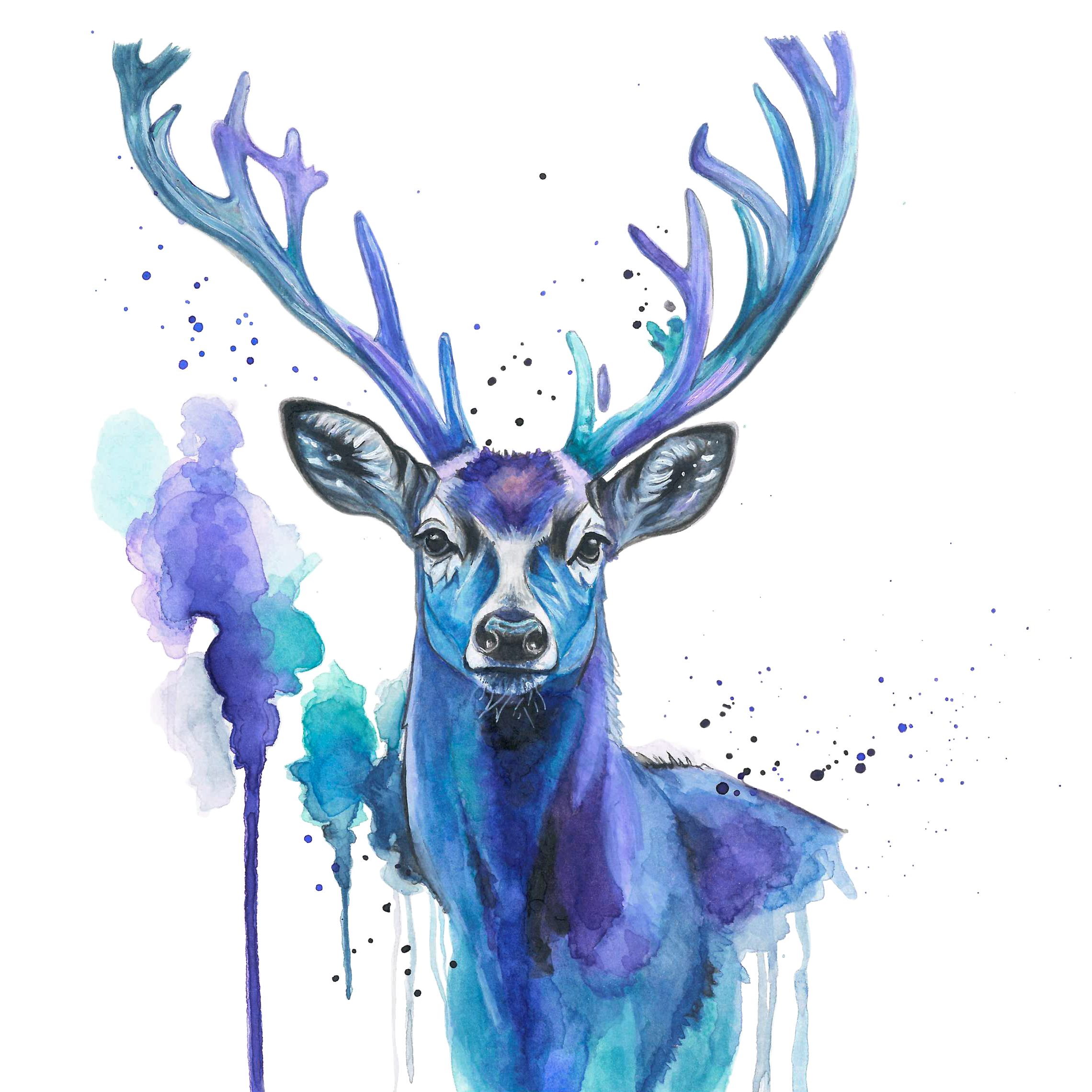 Deer Watercolour Painting