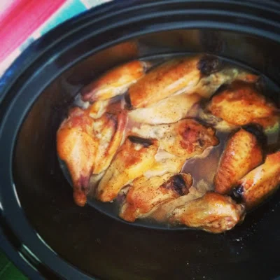 Cooked wings. All that juice and fat came out in cooking.