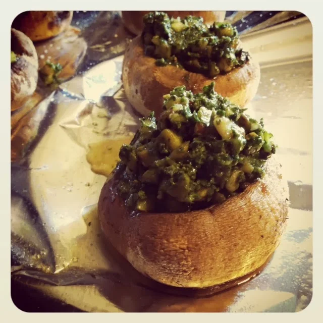  Stuffed mushrooms prior to baking