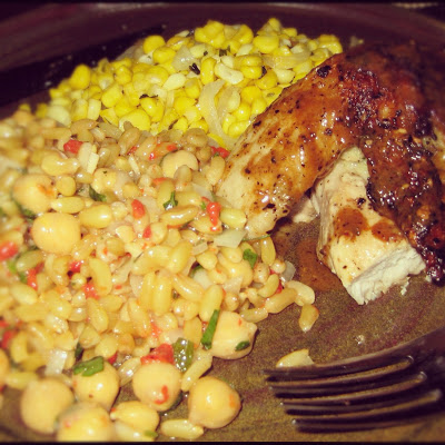 kamut and chickpea salad