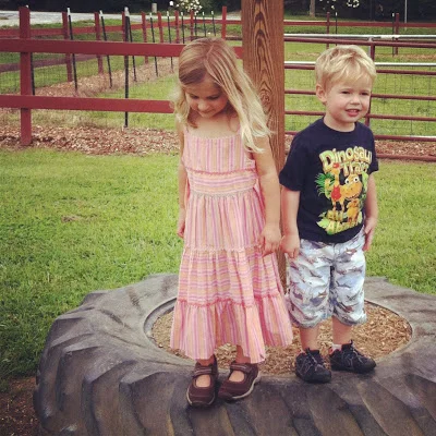  The kids enjoying the farm