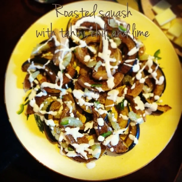 squash with tahini and lime