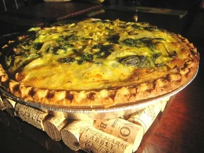arugula and caramelized onion quiche