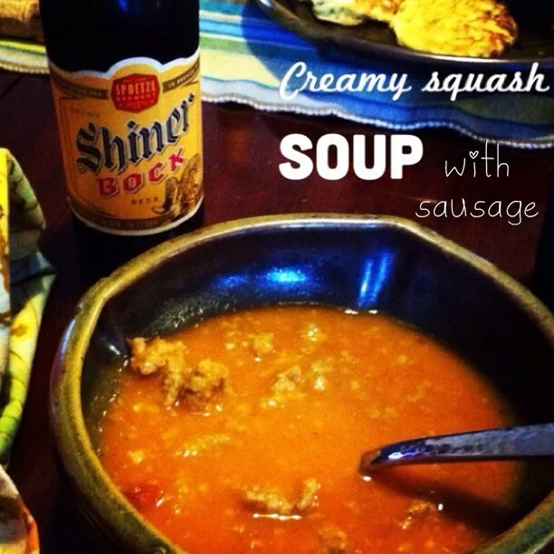 creamy squash soup with sausage
