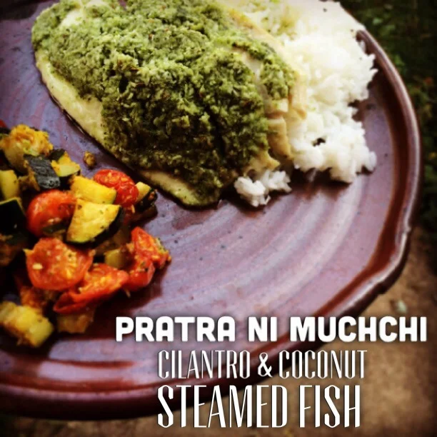 cilantro and coconut steamed fish