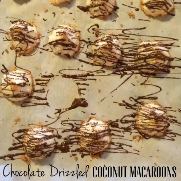 chocolate drizzled coconut macaroons