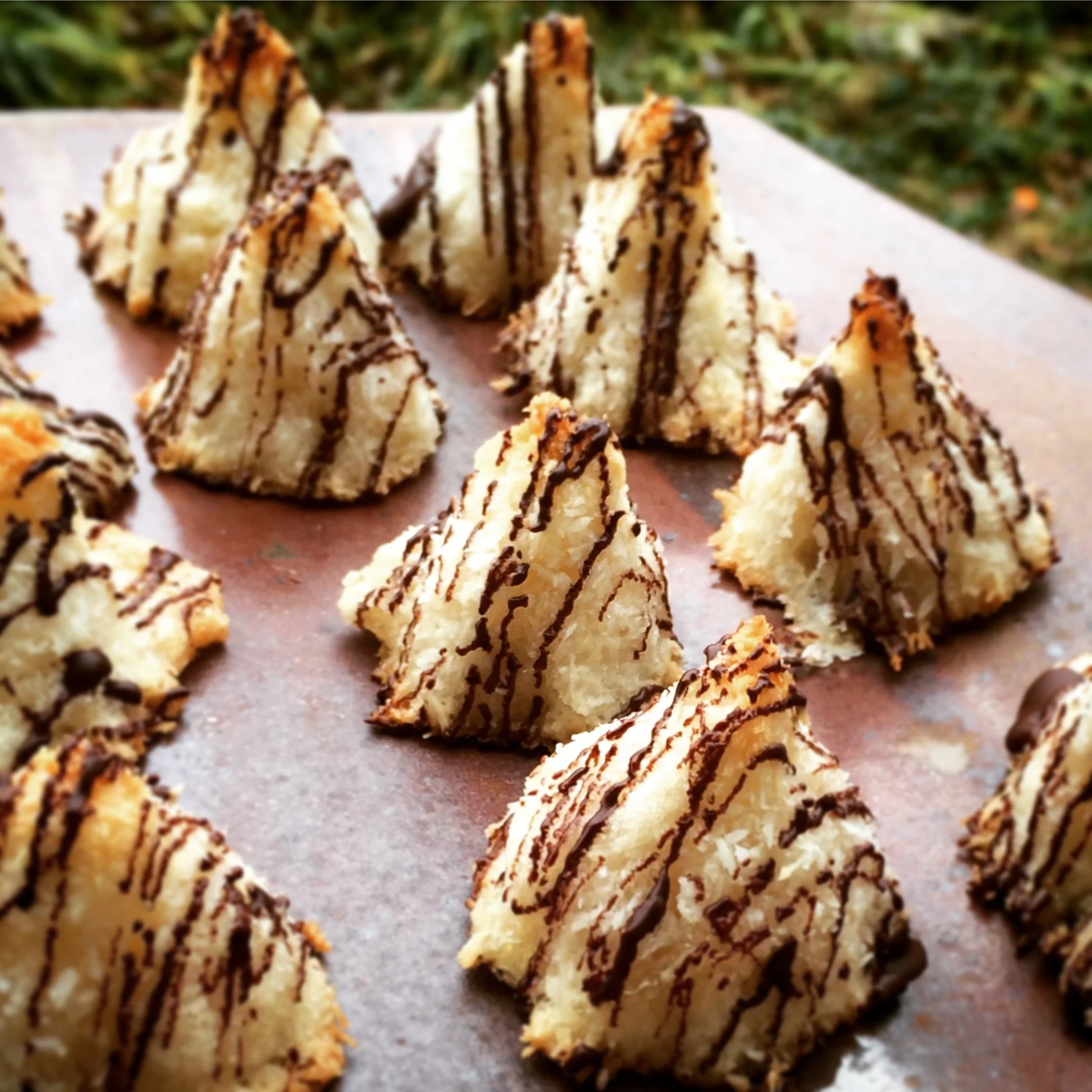 Chocolate Drizzled Coconut Macaroons.