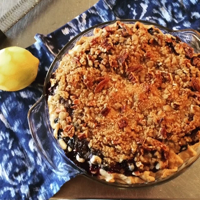 Blueberry Custard Crumb Pie